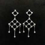 Orecchini Pendente Oro Bianco 18 kt e Swarovski