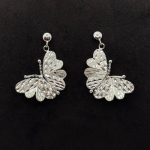 Orecchini Pendenti Farfalla Oro Bianco 18 kt