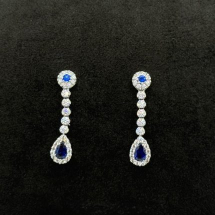 Orecchini Pendenti Oro Bianco 18 kt e Swarovski