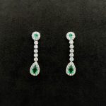 Orecchini Pendenti Oro Bianco 18 kt e Swarovski