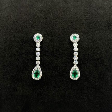 Orecchini Pendenti Oro Bianco 18 kt e Swarovski