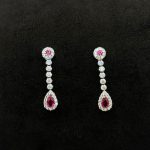 Orecchini Pendenti Oro Bianco 18 kt e Swarovski