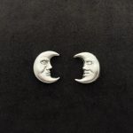 Orecchini Luna Oro Bianco 18 kt e Diamanti