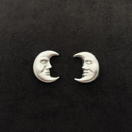 Orecchini Luna Oro Bianco 18 kt e Diamanti