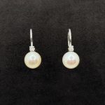 Orecchini Yukiko Oro Bianco 18 kt Diamanti e Perle