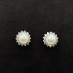 Orecchini Oro Bianco 18 kt Perle e Zaffiri