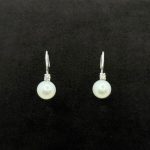 Orecchini Oro Bianco 18 kt Swarovski e Perle