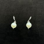 Orecchini Oro Bianco 18 kt Swarovski e Perle