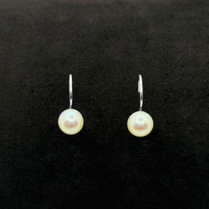 Orecchini Comete Oro Bianco 18 kt e Perle