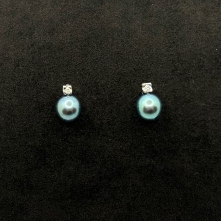 Orecchini Yukiko Oro Bianco 18 kt Diamanti e Perle Acoja