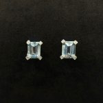 Orecchini Yukiko Oro Bianco 18 kt Diamanti e Acquamarina