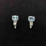 Orecchini Polello Oro Diamanti e Acquamarina