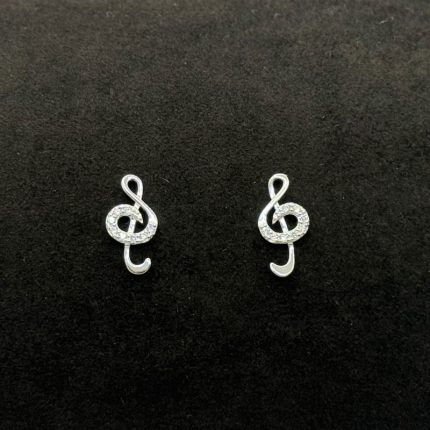 Orecchini Chi Mi Ama Chiave Musicale Argento 925 Swarovski