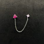 Orecchini Chi Mi Ama Doppio Foro con Catena Argento 925 Swarovski