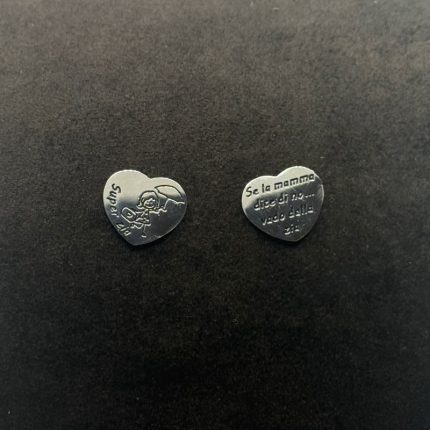 Orecchini Yes I Am Cuore con Frase Acciaio