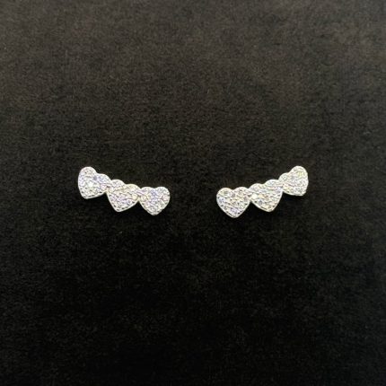 Orecchini Chi Mi Ama Cuori Argento 925 Swarovski