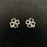 Orecchini Quadrifoglio Argento Bianco e Rosè 925 Swarovski