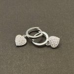 Orecchini Chi Mi Ama Cerchietto Cuore Argento 925 Swarovski