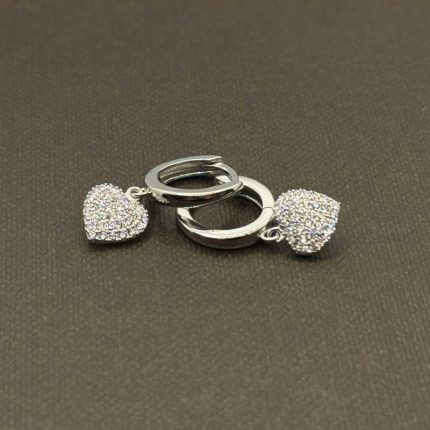 Orecchini Chi Mi Ama Cerchietto Cuore Argento 925 Swarovski