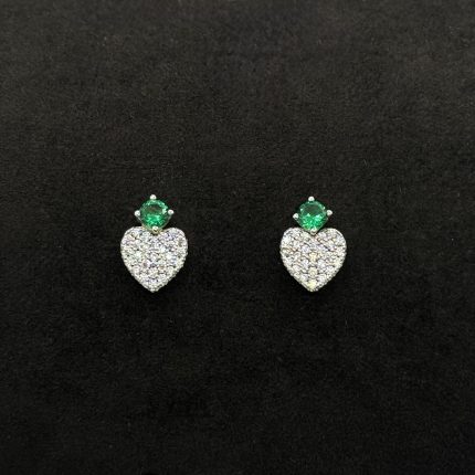 Orecchini Moon Cuore Argento 925 Swarovski