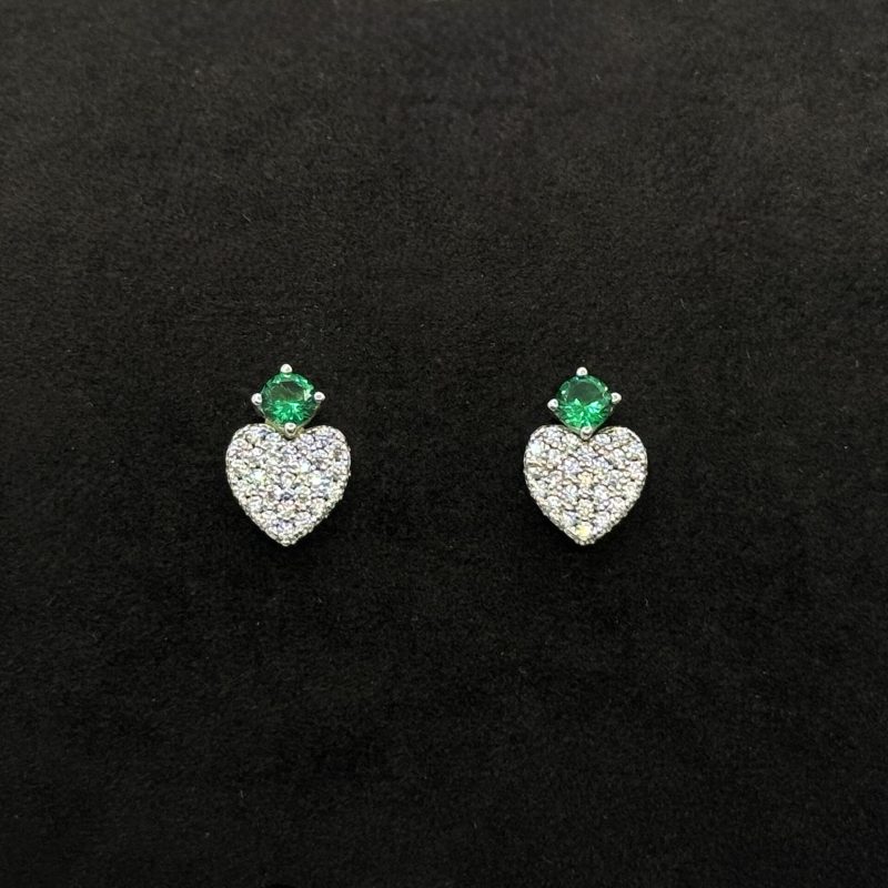 Orecchini Moon Cuore Argento 925 Swarovski