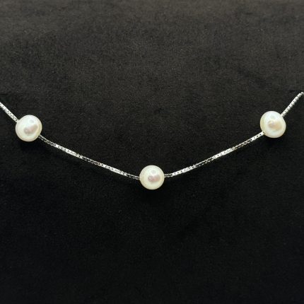 Collana Bluamante Argento 925 Perle Coltivate Acqua Dolce