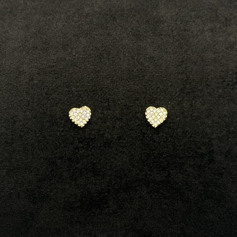 Orecchini Stroili Cuore Oro Giallo 9 kt Swarovski
