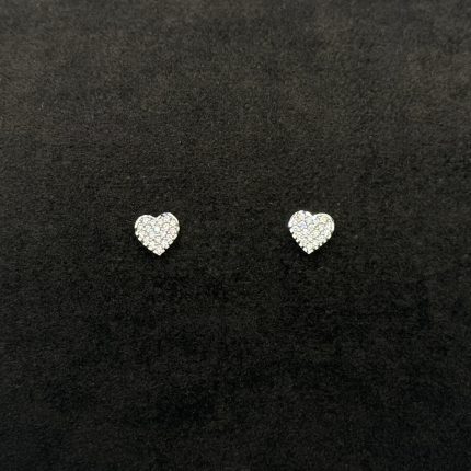 Orecchini Stroili Cuore Oro Bianco 9 kt Swarovski