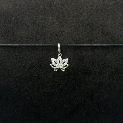 Ciondolo Stroili Fiore di Loto Oro Bianco 9 kt Swarovski