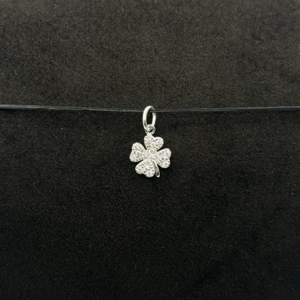 Ciondolo Stroili Quadrifoglio Oro bianco 9 kt Swarovski