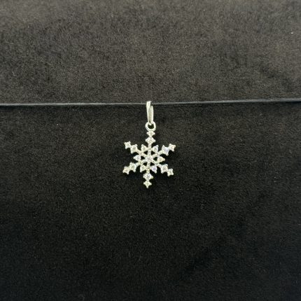 Ciondolo Stroili Fiocco di Neve Oro Bianco 9 kt Swarovski