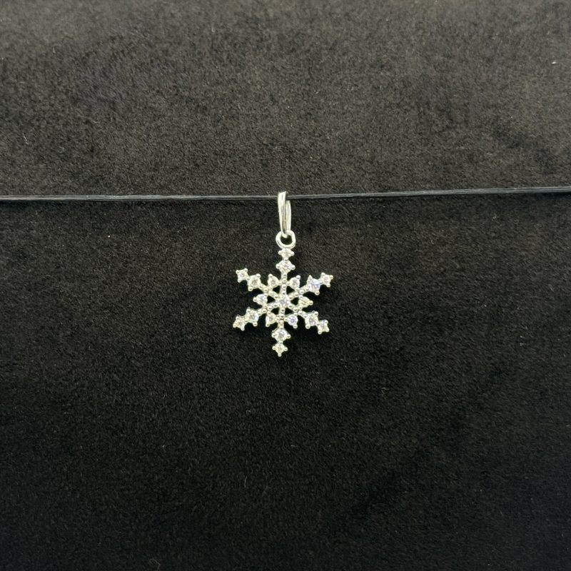 Ciondolo Stroili Fiocco di Neve Oro Bianco 9 kt Swarovski