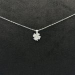 Collana Stroili Quadrifoglio Oro Bianco 9 kt Swarovski