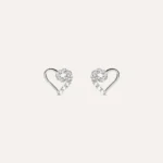 Orecchini Stroili Cuore Oro Bianco 9 kt Swarovski
