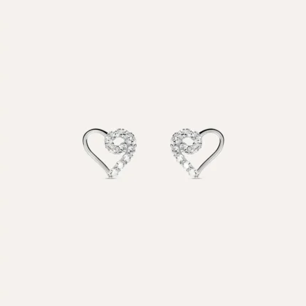 Stroili Heart Earrings 9 kt White Gold Swarovski