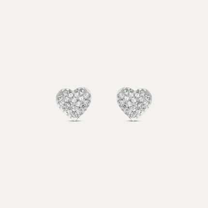 Stroili Heart Earrings 9 kt White Gold Swarovski
