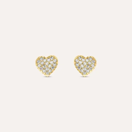 Stroili 9kt Yellow Gold Heart Earrings with Swarovski