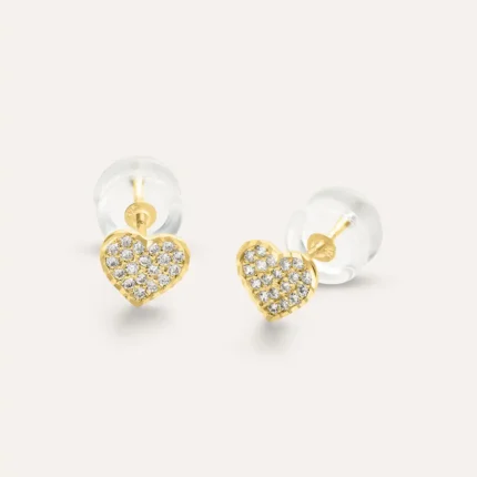 Stroili 9kt Yellow Gold Heart Earrings with Swarovski