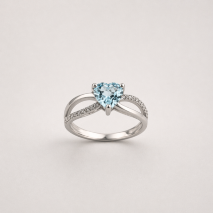 Anello Stroili Cuore Oro Bianco 9 kt e Swarovski