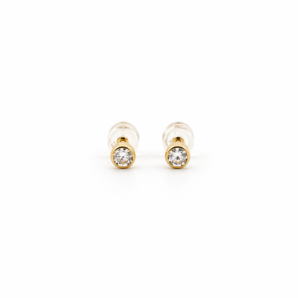 Stroili 9kt Gold and Swarovski Stud Earrings