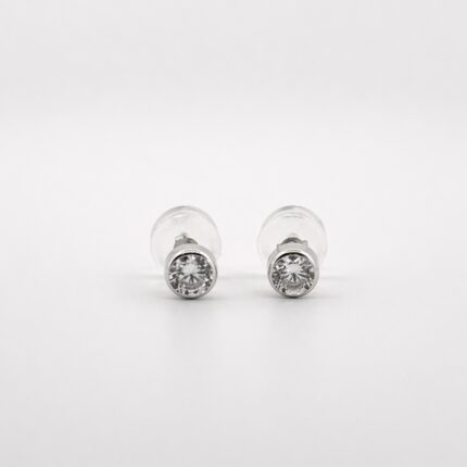 Stroili 9 kt Gold and Swarovski Solitaire Stud Earrings