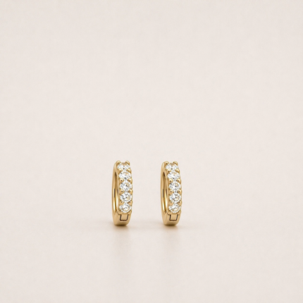 Orecchini Stroili Cerchietti Oro Giallo 9 kt e Swarovski Bianchi