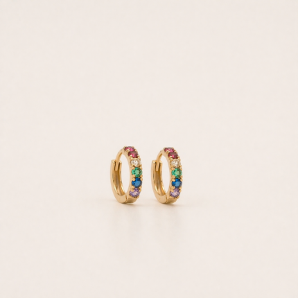 Orecchini Stroili Cerchietti Oro 9 kt e Swarovski Arcobaleno