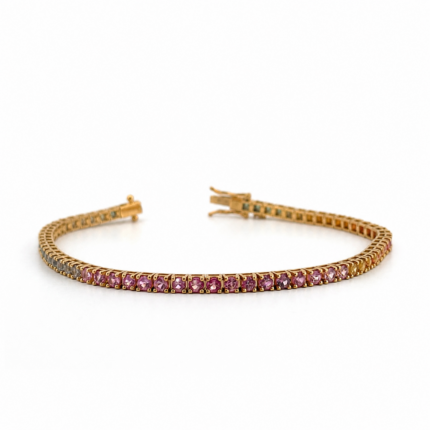 Tennis Fegadoli Oro Giallo 18 kt e Zaffiri
