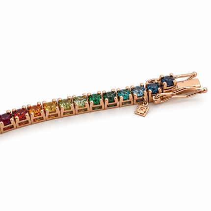 Tennis Fegadoli Oro Rosè 18 kt e Zaffiri